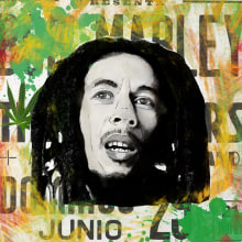 Bob Marley, la leyenda... Projekt z dziedziny Projektowanie graficzne użytkownika Orlando Menguiano - 06.08.2020