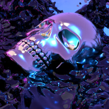 Skull in Liquid. Un proyecto de 3D de João Gonçalves - 25.01.2020