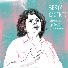 Berta Cáceres Ein Projekt aus dem Bereich Traditionelle Illustration, Zeichnung, Digitale Illustration, Porträtillustration und Porträtzeichnung von Marina Muñoz García - 11.03.2019