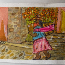 The Flowers seller  (watercolor &  indian ink). Un progetto di Pittura ad acquerello di Henry Miranda - 11.08.2020