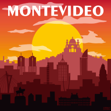 Montevideo Skyline. Traditional illustration, Animation, Architecture, Graphic Design, Digital Architecture, Instagram, and Architectural Illustration project by Tomás - 04.20.2020