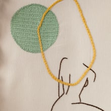 Tapiz Mimosa Kantán. Bordado projeto de Koral Antolín Maillo - 12.08.2020