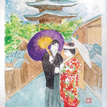 Mi Proyecto del curso: Ilustración en acuarela con influencia japonesa. Un proyecto de Ilustración tradicional de mocariz - 14.08.2020
