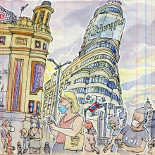 My project in Urban Sketching: Express Your World in a New Perspective course. Un proyecto de Bocetado, Pintura a la acuarela, Ilustración arquitectónica y Sketchbook de Lapin - 23.08.2020