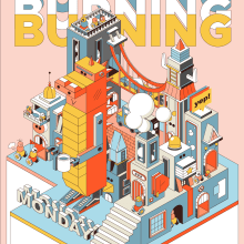 Burning Monday. Un progetto di Illustrazione tradizionale, Illustrazione vettoriale e Illustrazione digitale di Martha Rivas - 24.08.2020