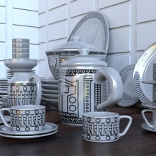 Juego de Porcelana. Un proyecto de 3D, Modelado 3D y Diseño 3D de Christian Emmanuel Garcia Armijo - 28.07.2020