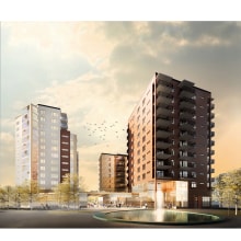 A residential area in Karlstad, Sweden. . Un proyecto de Ilustración arquitectónica de Hanna Wernersson - 26.08.2020