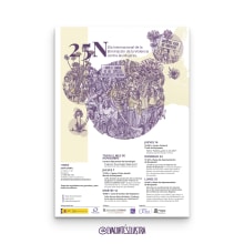 Campaña oficial 25N Ayuntamiento de Burjassot . Un projet de Design graphique, Conception d'affiches et Illustration numérique de Eva Cortés Jiménez - 02.09.2020