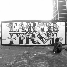 Earth First. Street Art, Lettering, and Botanical Illustration project by Marcel Serrano - 08.11.2020