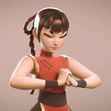 Poyecto Personal - Kung Fu Lama Girl. Un proyecto de 3D, Escultura, Modelado 3D y Diseño de personajes 3D de Alfredo Baro Angulo - 10.08.2020