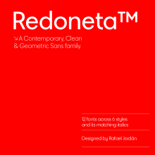 Redoneta™. Un proyecto de Diseño editorial, Diseño gráfico, Tipografía y Diseño tipográfico de Rafael Jordán Oliver - 15.09.2020