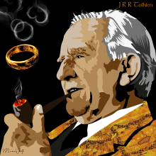 JRR Tolkien El Creador de la Tierra Media. Un proyecto de Ilustración tradicional e Ilustración vectorial de MIGUEL ROBLES - 17.09.2020