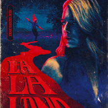 La La Land in 80s horror paperback style in Lowbrow Illustration: Go Back to the Past in Style course. Traditional illustration, Film, Video, TV, Graphic Design, Poster Design, Digital Illustration, Graphic Humor, and Digital Lettering project by Roland - 09.18.2020