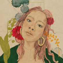 Pink Hair Lady. Un proyecto de Ilustración de retrato y Dibujo de Retrato de Hannah Bentley - 27.09.2020