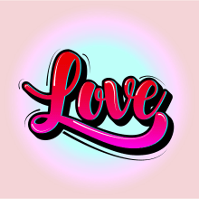 Ilustración Diseño lettering LOVE . Un proyecto de Diseño, Diseño gráfico, Ilustración digital y Lettering digital de Sonia González - 26.04.2020