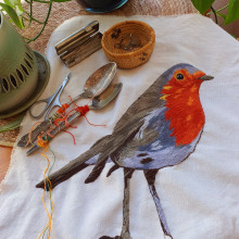 Mi Proyecto del curso: Pintar con hilo: técnicas de ilustración textil. Un proyecto de Bordado de Rosa Maria Torres Hernández - 09.10.2020