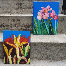 My project in Botanical Painting with Acrylic course. Un proyecto de Pattern Design y Pintura acrílica de Nini Marini - 12.05.2020
