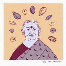 Vandana Shiva para Proyecto Kahlo. Traditional illustration project by Kry García - 06.01.2020