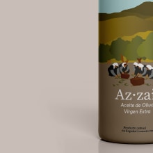 Az·zait AOVE. Traditional illustration, Graphic Design, and Packaging project by Inmaculada Jiménez - 09.15.2020