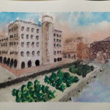 Mi Proyecto del curso: Dibujo arquitectónico con acuarela y tinta. Un proyecto de Pintura a la acuarela de adrianaeres94 - 20.10.2020