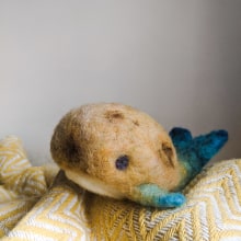 Needle felted potato whale. 3D Character Design project by srnli - 10.23.2020