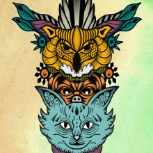 CheersKitty Totem . Drawing, Digital Illustration & Ink Illustration project by Kitty Wong - 10.02.2020