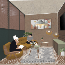 Mi Proyecto del curso: Representación gráfica de proyectos arquitectónicos. Un proyecto de Diseño gráfico, Arquitectura interior, Diseño de interiores, Interiorismo e Ilustración arquitectónica de Sofia Morales - 09.06.2020