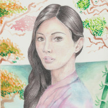 Mi Proyecto del curso: Ilustración en acuarela con influencia japonesa. Um projeto de Desenho de Retrato de Yahann Romero - 01.11.2020