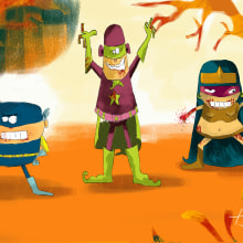  Los tres héroes zombies. Un proyecto de Ilustración tradicional de Hercules Santos Trigo - 04.11.2020