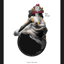 MUJER KINTSUGI - La Noche de los libros. Collage, and Poster Design project by Diana Paullet Chumpitaz - 11.05.2020
