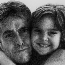 Padre e Hija. Un proyecto de Dibujo a lápiz, Dibujo, Dibujo de Retrato, Dibujo realista y Dibujo artístico de Eduardo Aros - 31.07.2020