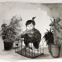 Mi Proyecto del curso: Ilustración en tinta china con influencia japonesa. Ilustração com tinta projeto de Marcela Astete Bravo - 13.11.2020