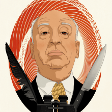 Alfred Hitchcock. Un proyecto de Ilustración digital e Ilustración de retrato de Elia Sánchez Martín - 14.08.2016