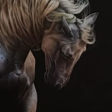 Caballo. Fine Arts, Painting, Realistic Drawing, and Artistic Drawing project by Adrián Durá Reina - 05.29.2020