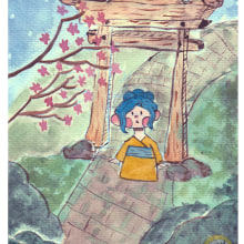 Shophie en Japón. Traditional illustration, Drawing, and Children's Illustration project by Vanessa Rivera Férnandez - 11.17.2020