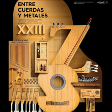 Certamen Entre Cuerdas y Metales. Un proyecto de Diseño de carteles de Angel Ronda Cayuela - 19.11.2020