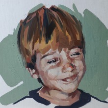 Retrato al óleo de mi hijo.. Oil Painting project by Ale Casanova - 11.20.2020