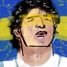 Maradona. Traditional illustration, Digital Illustration, Portrait Illustration, and Editorial Illustration project by Kike Lucas Abreu - 11.27.2020