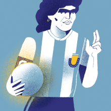 Maradona. Traditional illustration, Digital Illustration, and Portrait Illustration project by Dani Maiz - 11.27.2020