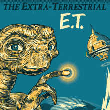 ET el extraterrestre: cartel pelicula. Un proyecto de Dibujo, Ilustración digital y Dibujo digital de Jesus Tortosa - 28.11.2020