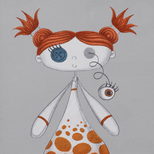 Mushroom Girl. Un proyecto de Ilustración tradicional, Diseño de personajes, Pintura a la acuarela e Ilustración infantil de Sambotin Georgiana - 15.06.2010