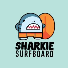 My project in Vector Illustration for Amateurs course (SHARKIE SURFBOARD). Vector Illustration, Logo Design, and Digital Illustration project by Ammin Fahmi - 12.03.2020