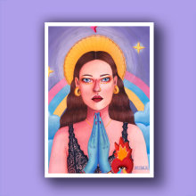 La santa.. Traditional illustration, and Painting project by Sandra Fernández Dorado - 12.04.2020