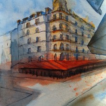 My project in Architectural Sketching with Watercolor and Ink course. Sketching, and Watercolor Painting project by Michele Andreoli - 12.07.2020