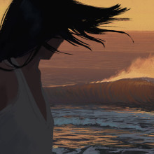 The wave. Traditional illustration, Concept Art, and Digital Painting project by Daniel Catalina - 12.07.2020