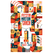 Festa Major de Gràcia 2020. Un proyecto de Ilustración tradicional, Diseño gráfico y Diseño de carteles de Sergi Solans - 09.12.2020