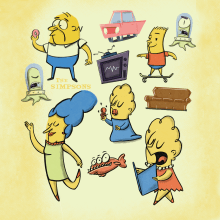 Simpsons Cartoons. Traditional illustration, Graphic Design, Drawing, Digital Illustration, Children's Illustration, and Digital Drawing project by Gastón Bruno Villalba - 12.10.2020
