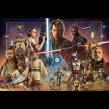 Star Wars Precuel Poster . Un proyecto de Ilustración tradicional, Diseño de carteles e Ilustración digital de Oscar Martinez - 12.12.2020