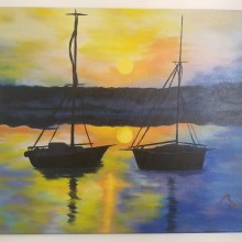 Midnight Boats. Un proyecto de Pintura, Pintura acrílica y Brush Painting de Juancarlo Diaz Cintron - 14.12.2020