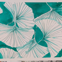 My project in Negative Watercolor Painting for Botanical Illustration course. Botanical Illustration project by Elisabetta Canuti - 12.15.2020